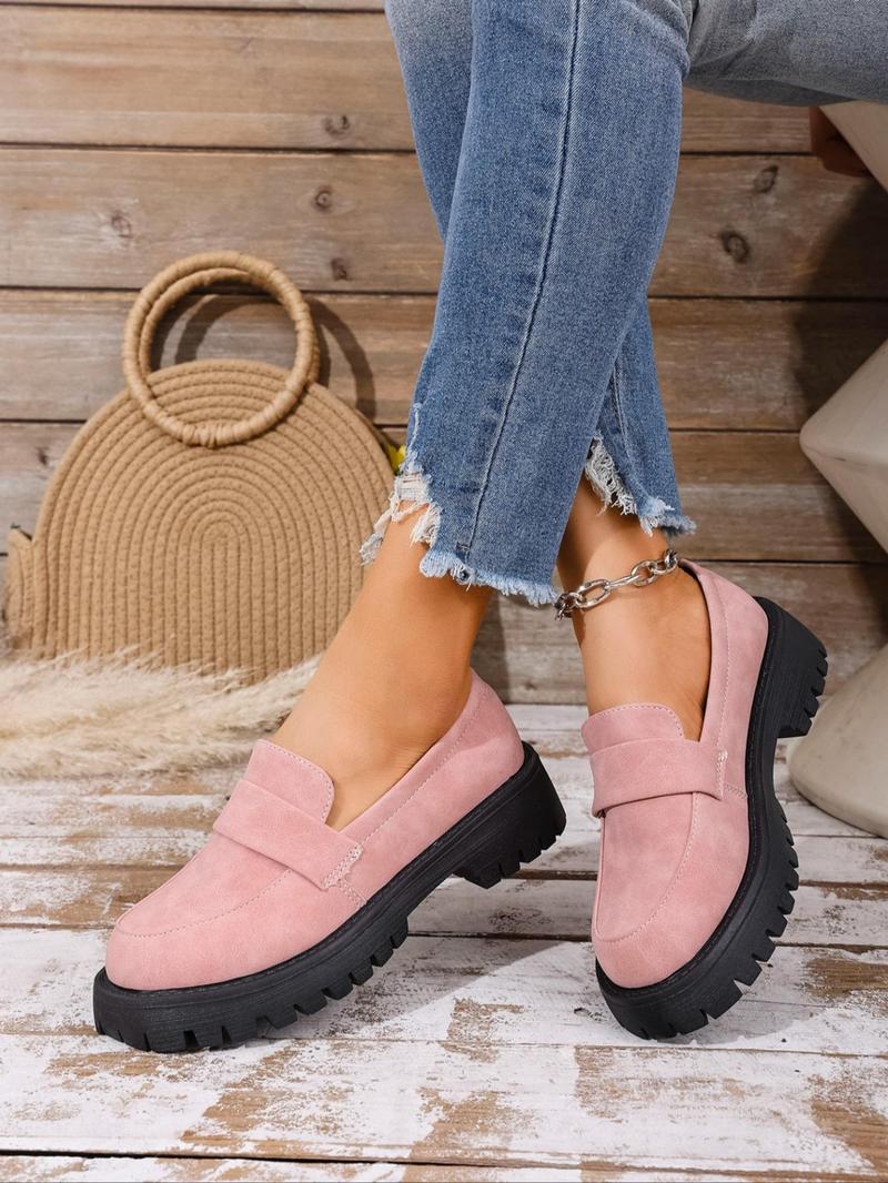 Product Introduction of Women's Fashionable Solid Color Slip on Loafers, Casual Comfortable Breathable Shoes for Daily Wear, Lightweight Breathable Shoes for Women & Girls 8