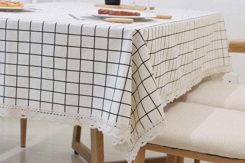 Product Introduction of Khăn trải bàn, Phong cách INS, Chất liệu bông và vải lanh, Thiết kế kẻ sọc tươi mới, Phổ biến trên Internet, Thích hợp cho bàn ký túc xá và bàn cà phê hình chữ nhật, Vải bọc 3
