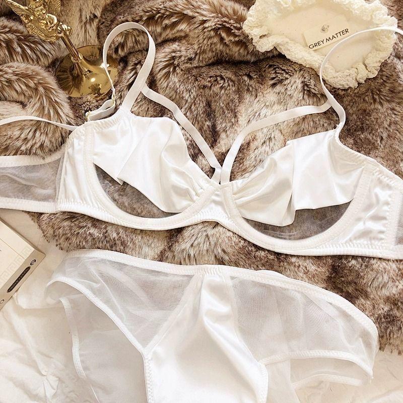 Bộ Đồ Lót, Phong Cách Pháp, Siêu Mỏng, Lưới Satin Gợi Cảm Và Rỗng, Gọng Mềm, Đẩy Lên Và Chống Chảy Xệ, Thích Hợp Cho Ngực Lớn, Áo Ngực Che Sẹo 8