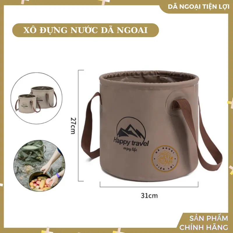 Xô đựng nước dã ngoại gấp gọn du lịch cắm trại rất tiện dụng, dễ dàng mang theo - DCP19 0