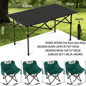 Set Lipat Meja Kursi Outdoor – Portable Ringan Kuat Harga Murah untuk Piknik, Camping & Aktivitas Luar Ruang