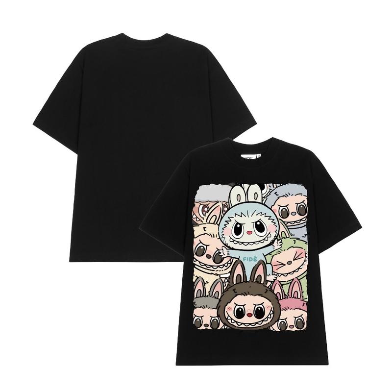 Áo thun  LABUBU phông unisex form rộng local brand nam nữ cổ tròn oversize AT16 2