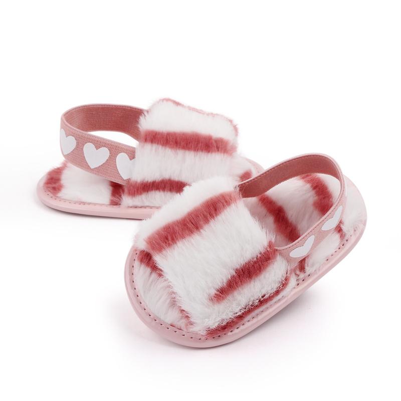 Product Introduction of 0-1 Year Old Elastic Baby Sandals Fashion Hairy Sandals Sneakers 14