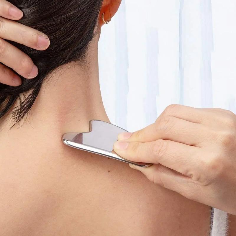 Product Introduction of 1Pcs Stainless Steel Gua Sha Scraper Massager For Face Neck Body Guasha Massage Tool Facial Skin Care Guasha Board Face Massager Body Care Comfort 9