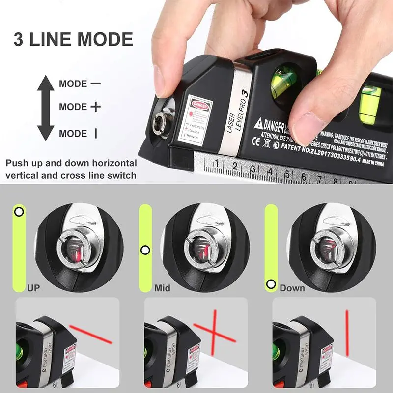 Laser Level, Multipurpose Cross Line Laser Level, Easy To Use Indoor & Outdoor Project Laser Level, Professional Measuring Tool for Home Decor 4