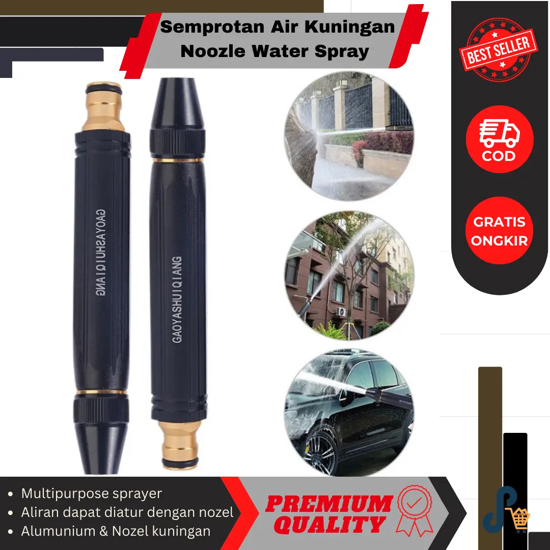 Semprotan Air Kuningan Noozle Water Spray Water Gun Steam Motor dan Mobil Serbaguna Dengan Bahan Kualitas Bagus Alumunium dan Nozel Kuningan Mudah Digunakan Anti Bocor Aliran Dapar Diatur Cocok untuk Menyiram Tanaman