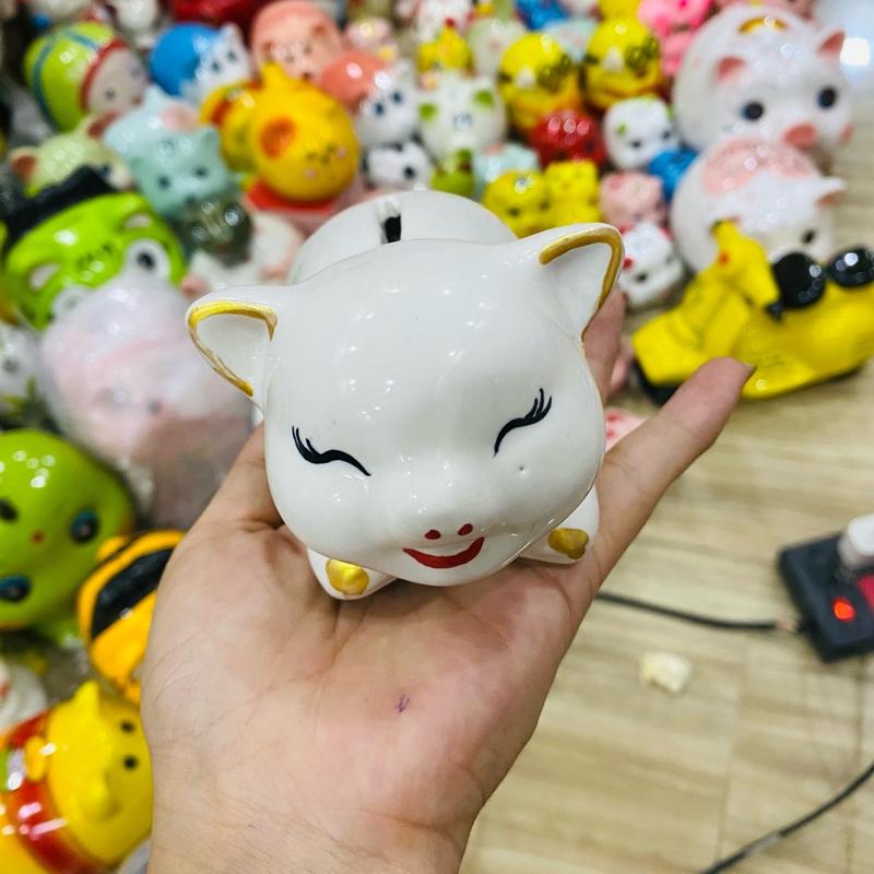  Heo đất gốm sứ mini lợn con  nhét nhẫn 5phân  Ống Tiết Kiệm Đựng Tiền 