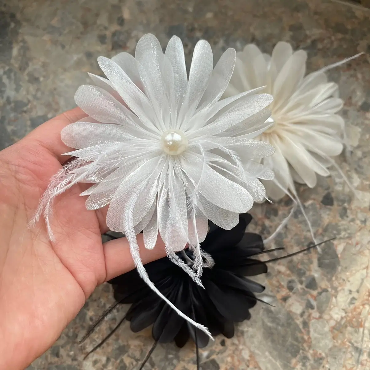 Hoa cài áo voan  chất liệu đẹp size 10 cm