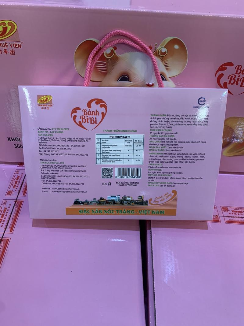 Product Introduction of Bánh BiBi Tân Huê Viên (hộp 20bánh) (vị trứng dứa, ít ngọt) (hộp quai xách sang trọng) 2