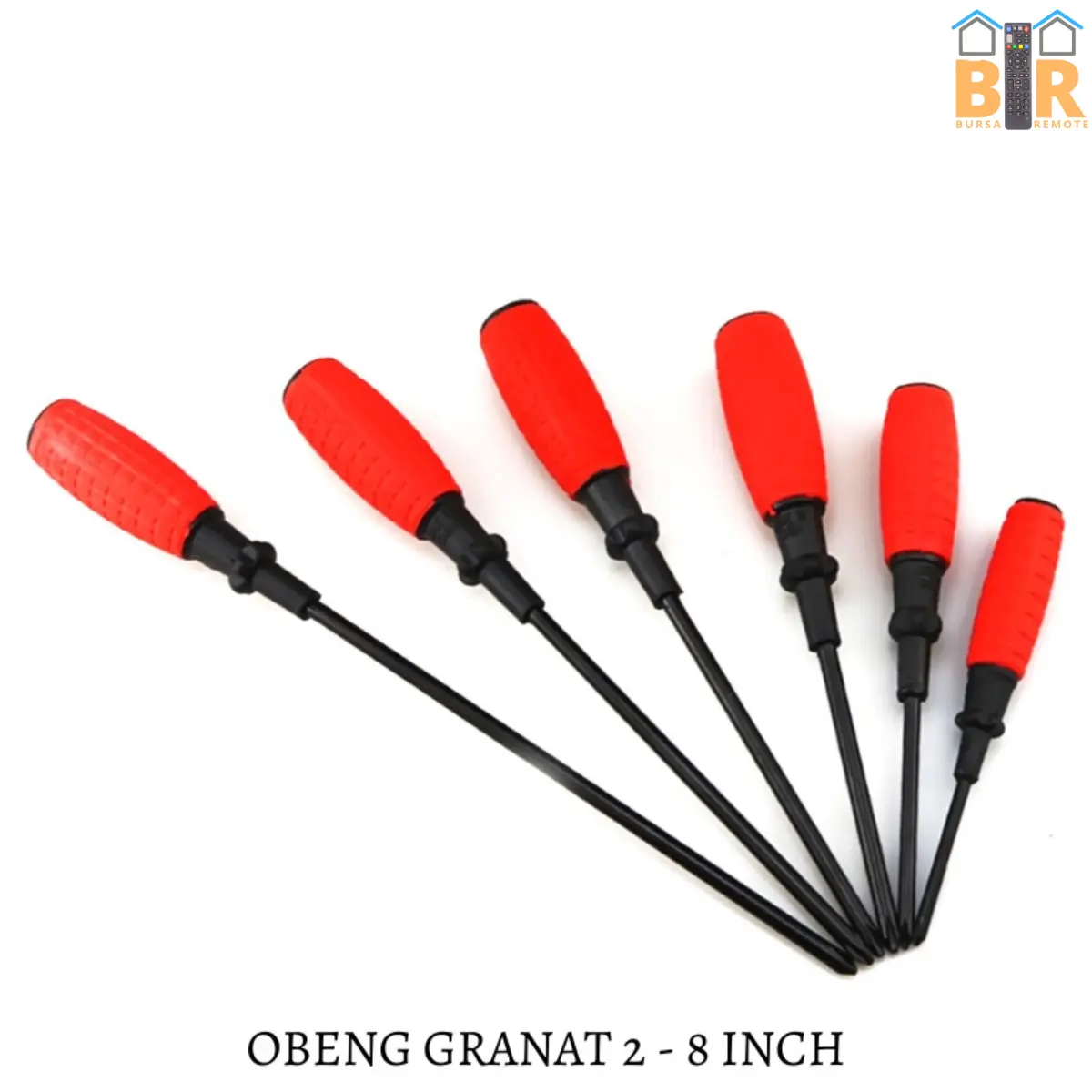 OBENG GAGANG KARET MERAH GRANAT JAGUNG 2 - 8 INCH PLUS DAN MINUS