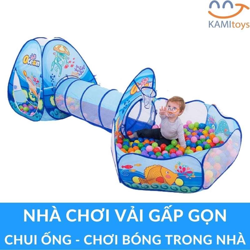 Nhà chơi cho bé (Gồm Lều + Ống chui + Quây banh) tự bung gấp gọn kiểu Khu vui chơi trong nhà mã 50091 Đồ Chơi
