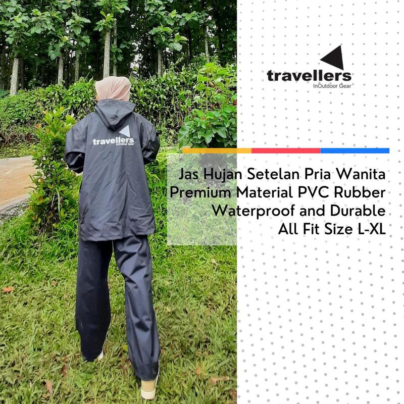 Traveller Jas Hujan Premium Setelan Celana Pria Wanita Raincoat 4