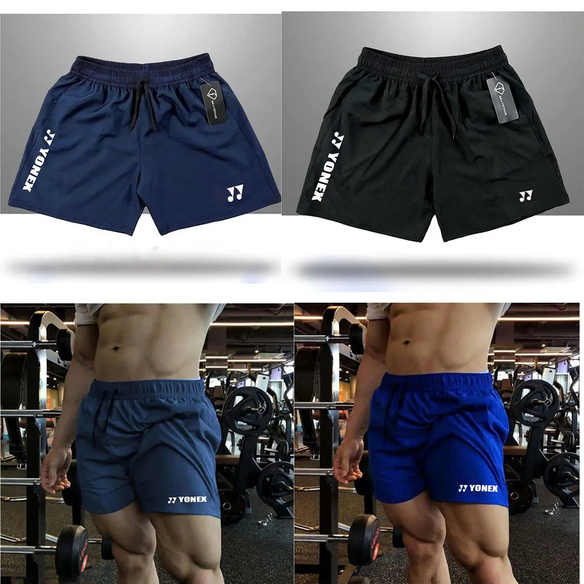 QUẦN ĐÙI THỂ THAO, CHẤT MÈ THÁI THOÁNG MÁT, CO GIÃN 4 CHIỀU. SIZE 45 - 100 kg. MẪU YONEX