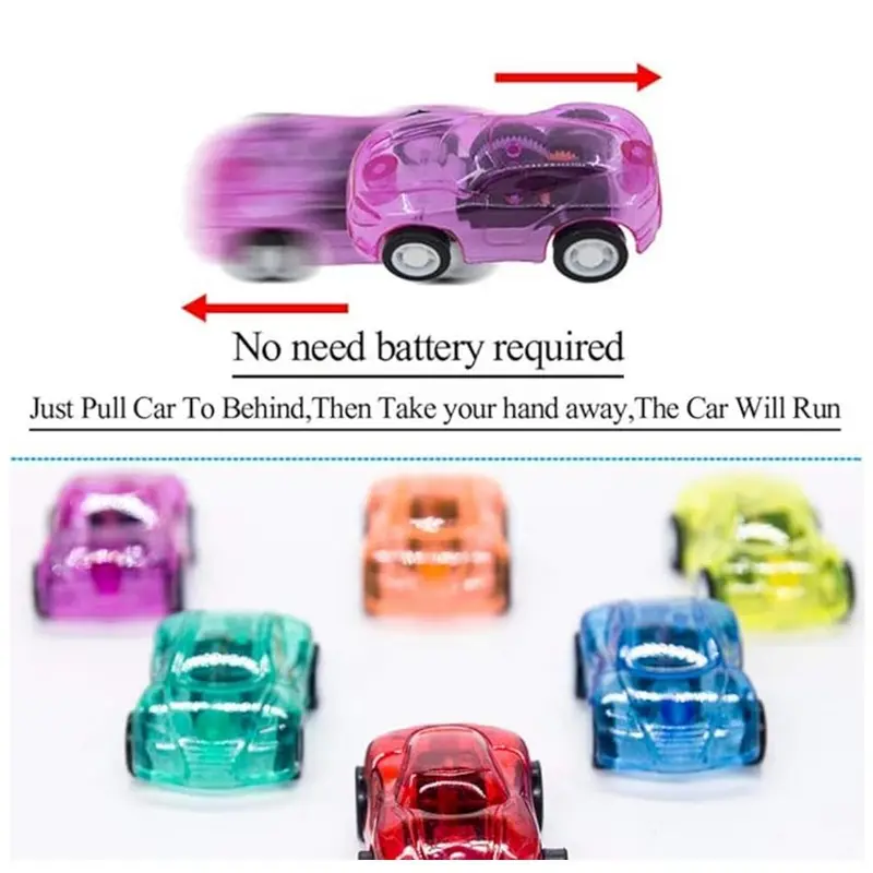 10 Counts Pull Back Cars, Pull Back Racing Vehicles Mini Car Toys for Kids Birthday Party (Random Color and Shape) 2