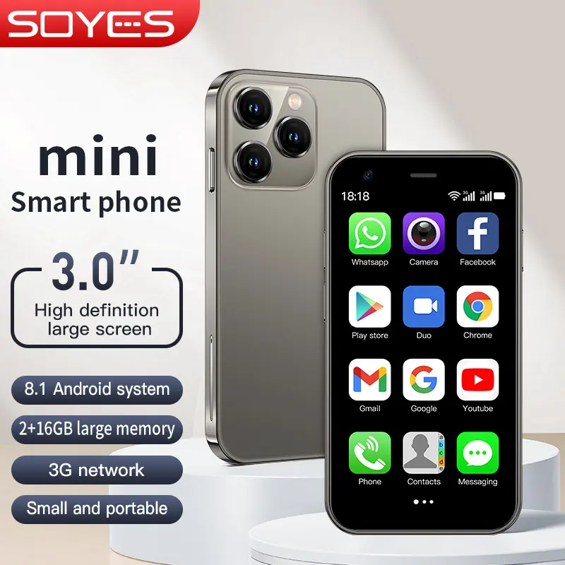 Telefon Pintar Mini Android, XS15, Dwi SIM, Empat Teras, 3G, - TikTok ...