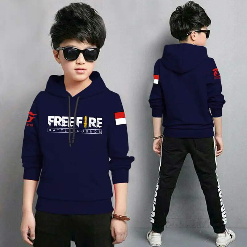 Jaket FF BENDERA Anak Laki Laki/Jaket Anak Terbaru/Hoodie Anak / Anak Gaming Bahan Fleece Tebal 4-11 TAHUN 2