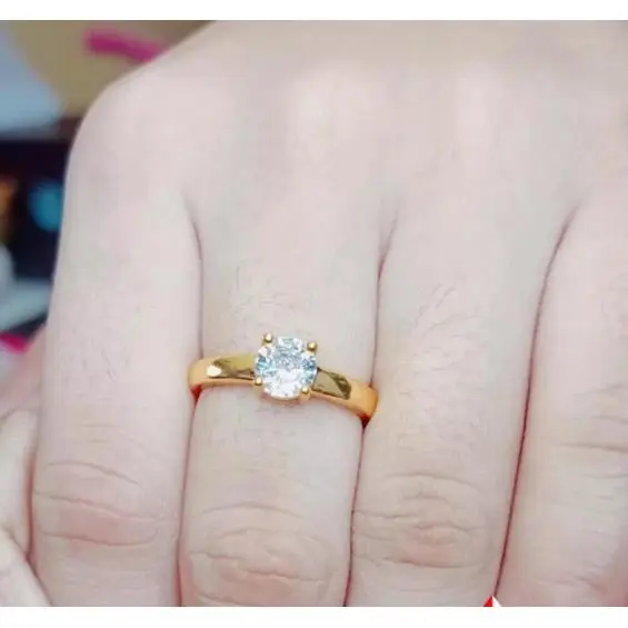 AWET!!!! cincin titanium termurah [AWET DAN TIDAK LUNTUR] permata 1 zircon TERLARIS (COD)