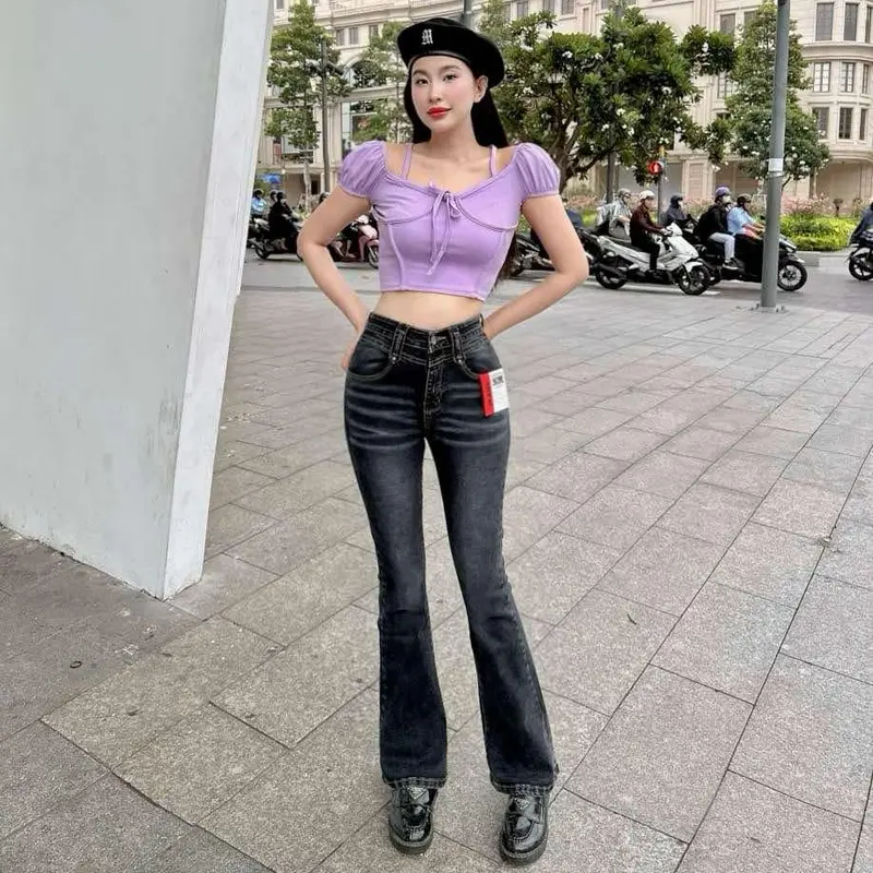 Quần Jeans Nữ Lưng Cao  Nâng Mông Che Khuyết Điểm 0