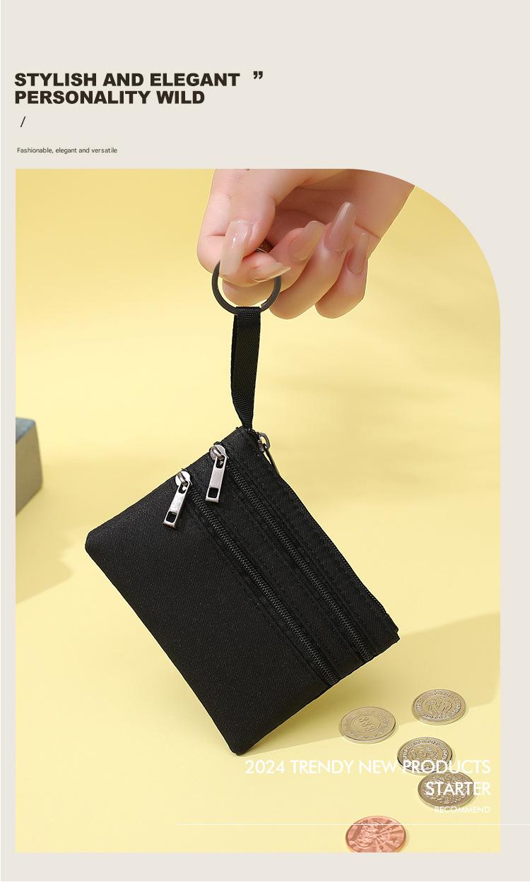 Product Introduction of Women's Coin Purse 2024 New Color-Block Zipper Wallet Short Fabric Multi-Layer Zipper Bag Coin Card Storage Bag st  argo  bag ordering  mini  kelly  bag  straight  china mini  kelly  china  bag bag  bestie1 tas  branded  dari  china mini mewah tapi 0