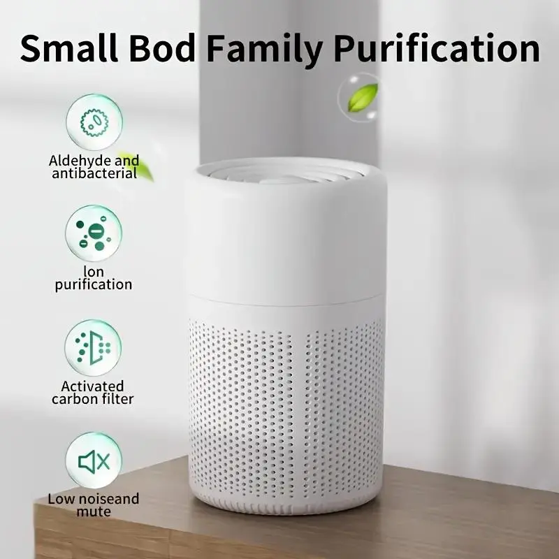 Portable Smart Air Purifier, USB Powered Air Purifier with Scented Sponge, Universal Air Freshener for Home Office Living Room Bedroom 6