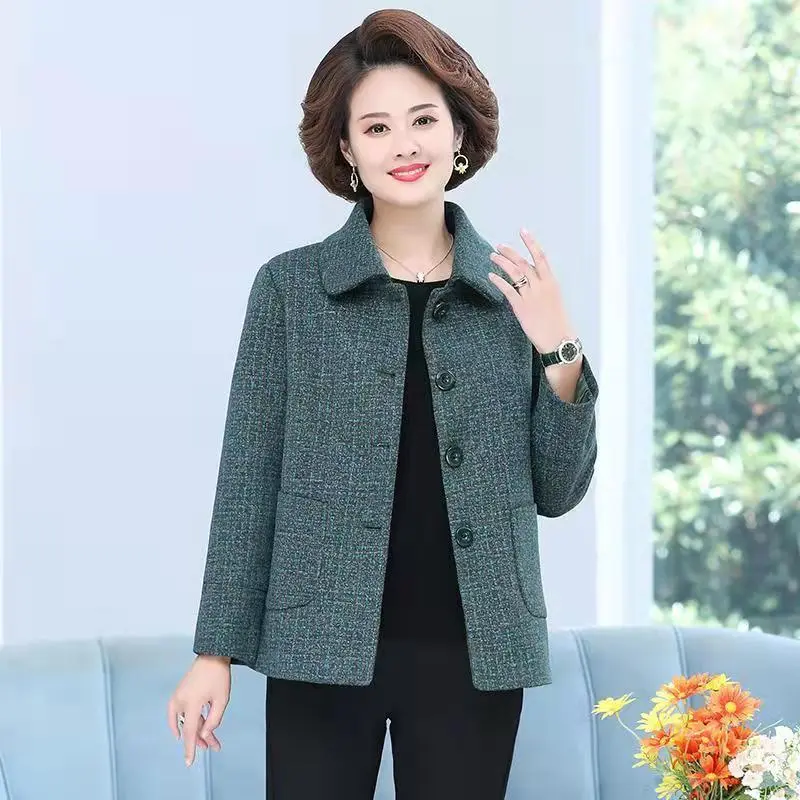 Áo Khoác Nữ, Phong Cách Mùa Xuân Và Mùa Thu, Dành Cho Phụ Nữ Trung Người Già Và Cao Tuổi, Áo Khoác Ngắn Dài Tay, Bộ Sưu Tập Mùa Thu Và Mùa Đông Mới 2022, Áo Ngoại Cỡ
