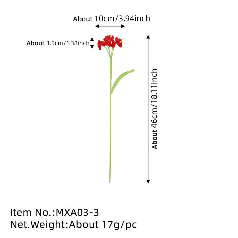 Product Introduction of Crochet Flower without Vase, 10pcs/set Artificial Flower, Gift for Teacher and Mother, Home Decor Supplies for Living Room Bedroom Dining Room 8