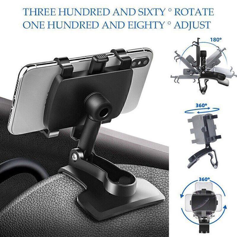 Stand Holder HP Dashboard MOBIL Jepit 360 Derajat 3 in 1 Universal 4