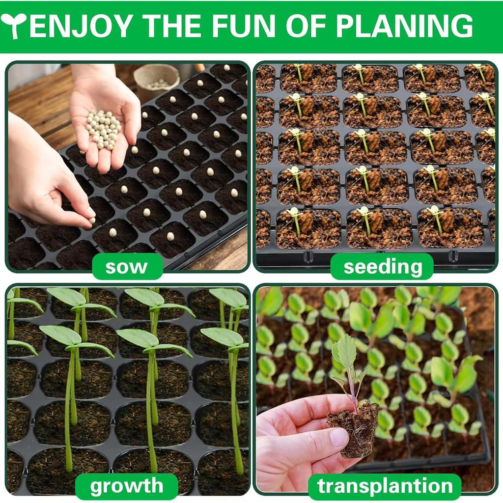 Tray Semai 50 105 128 Lubang 10-40pcs Potray 0.8mm Seedling Tray Dulang Benih Berkualitas Tinggi