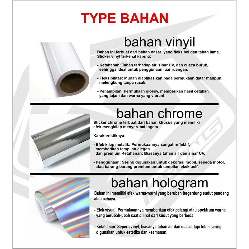 sticker striping motor yamaha fiz r bahan vinyil,chrome,hologram motif simpel keren kekinian (vn034) 2