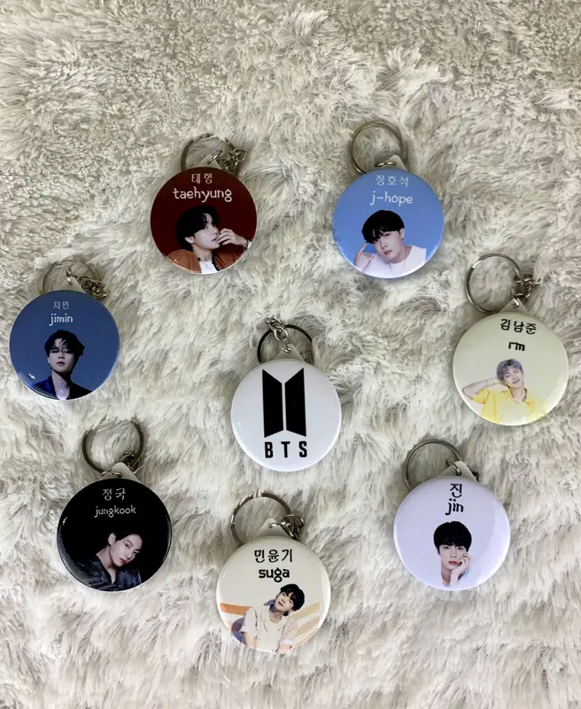 Paket Gantungan Kunci BTS All Member  [ ISI 7 PCS GRATIS 1 ] Size 44 mm 0