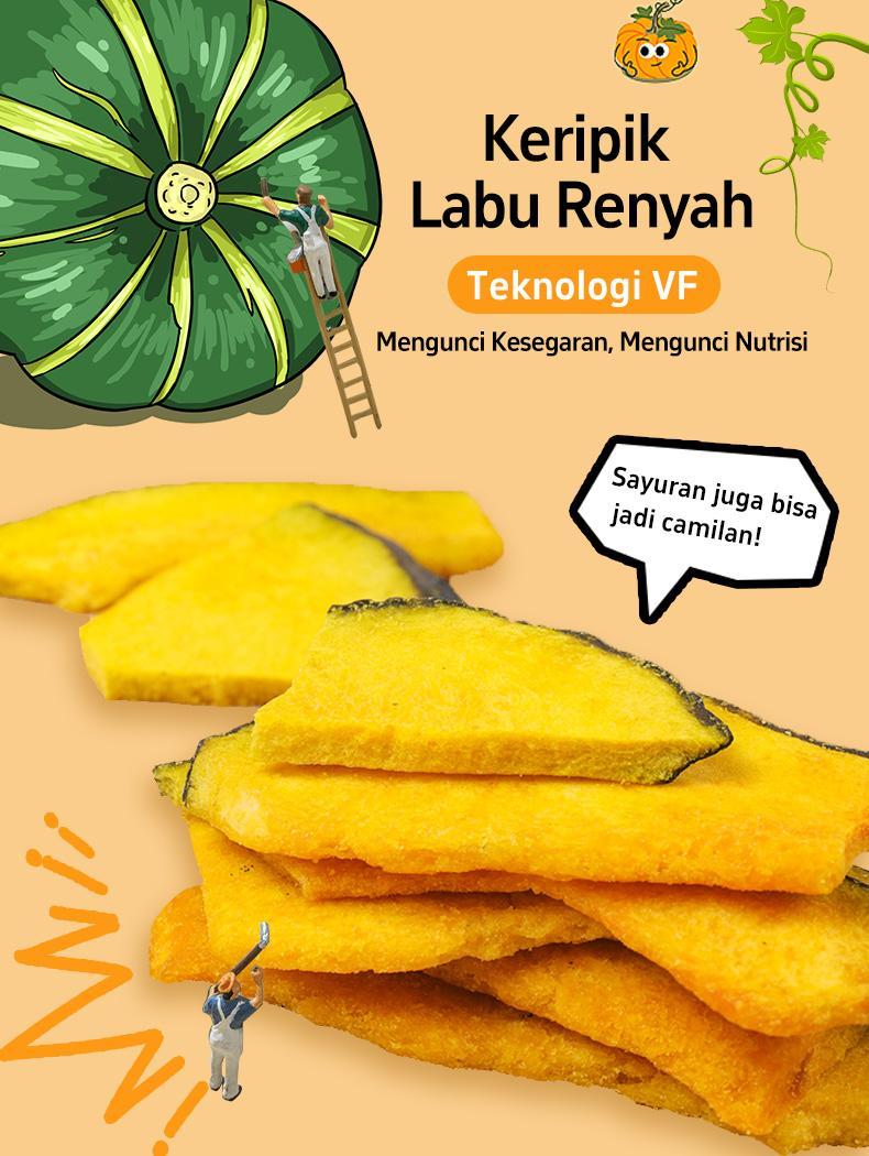 【Luckymore】HALAL Keripik Labu Renyah 62gr, Keripik Sayur, Labu Krispy, Cemilan Sehat, Keripik Sayur Labu Cemilan Rendah Kalori Camilan Manis Food Snack Bayi
