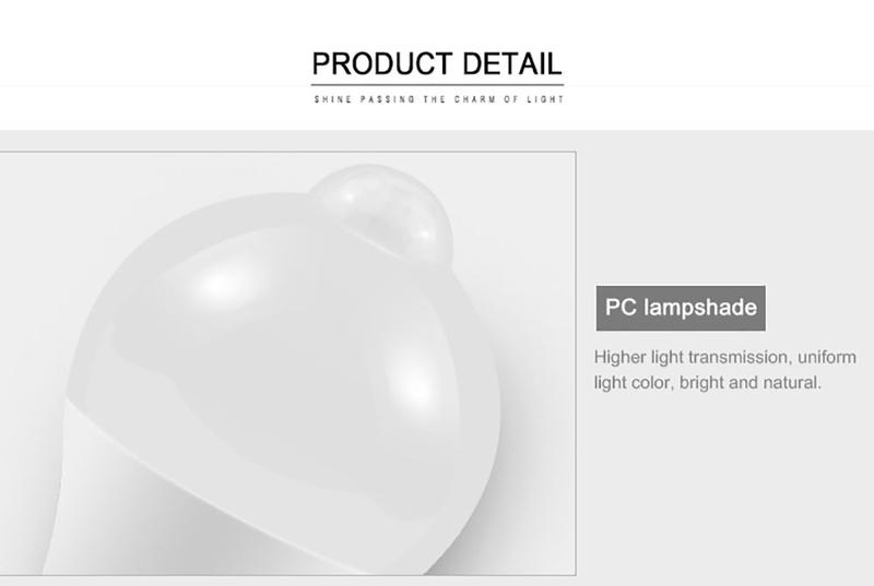 Product Introduction of 7W 9W 12W LED Infrared Sensor E27 LED Bulb LED Lamp Motion Sensor Light Auto ON/OFF Night Light Home Parking Light White 21