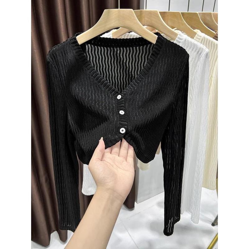 Áo Cardigan Lưới Cappa, Cao Cấp, Dành Cho Mùa Hè Của Phụ Nữ, Váy Phù Hợp, Có Thể Mặc Ngoài Trời, Phong Cách Phương Tây Cao Cấp, Chống Nắng, Áo Ghi Lê Mỏng, Áo Khoác, OOTD 5
