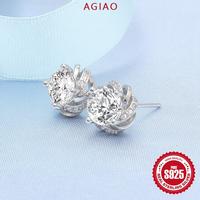 Gambar AGIAO Anting Stud Desain Berputar S925 1 Karat 5A Zircon - 1 karat dari A.GIAO.ID Kab. Gresik 4 Tokopedia
