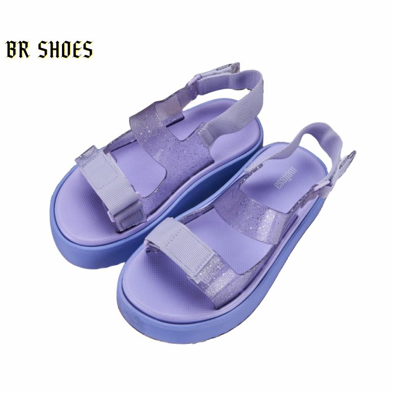 Melissa Official Store Women Shoes Platform Sandals Magic Buckle Women Heightening Shoes Beach Sandals Quality True Love 1
