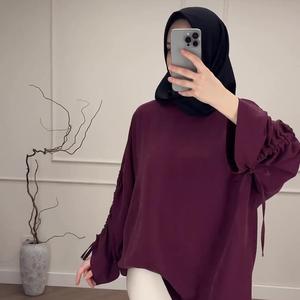 Skirt Atasan Lengan Panjang Longgar Malas Muslim, Sut Kontras, DM169