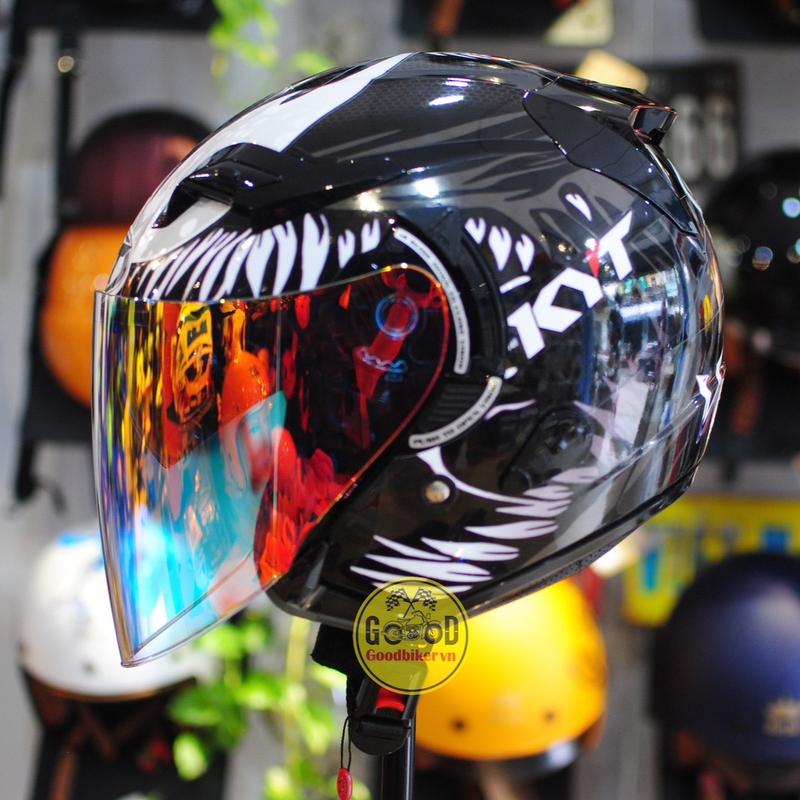 Mũ bảo hiểm 3/4 2 Kính KLT Chính hãng tem KYT VENOM  Helmet
