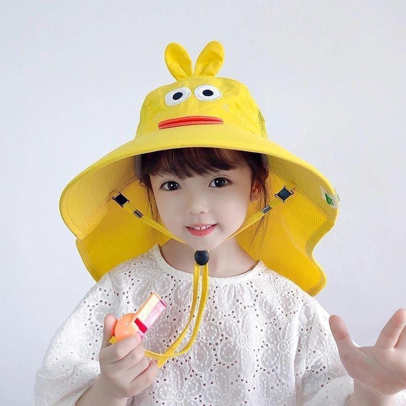 Mũ chống nắng cho bé trai bé gái đi biển đi biển chống tia UV có lưới thoáng mát mũ vành lớn siêu to rộng 3