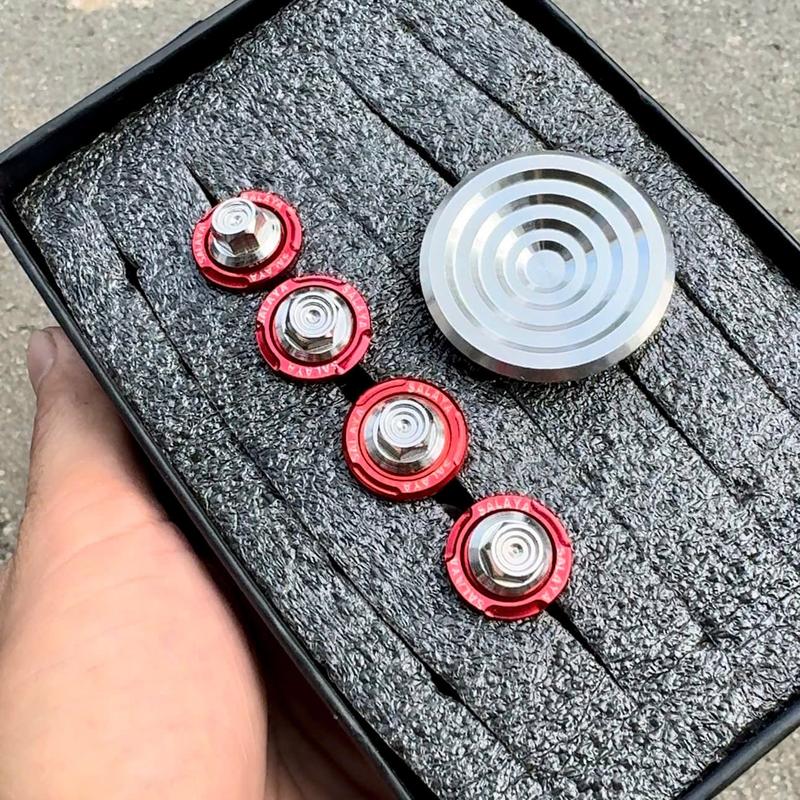 Combo Nắp Chụp Cate Hộp Sên Và 4 Ốc Đầu TRỤ inox 304 lông đền Salaya đỏ cho xe Wave Dream Fuled Phụ Tùng Phụ Kiện xemay