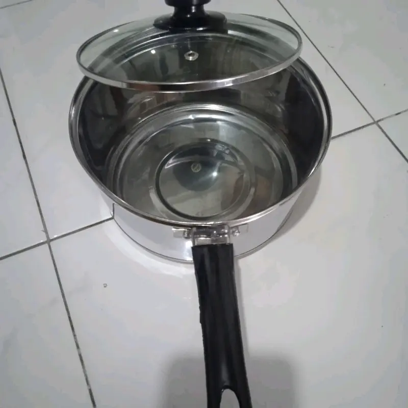 Panci Susu Stainless dengan Tutup Kaca Ukuran 16 cm - Kitchenware Stainless - Steel, Dapur, Peralatan 1