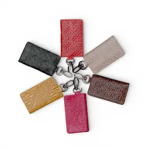 Berliano Leather Keyholder 22 -  Carkey Gantungan Kunci Kulit  Sapi Asli Motif Batik Indonesia