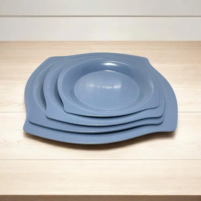 [Kho Sỉ] Đĩa phíp melamine vuông trido màu đá xanh nhựa phíp Trường Thành -Việt Nam-Hunghome