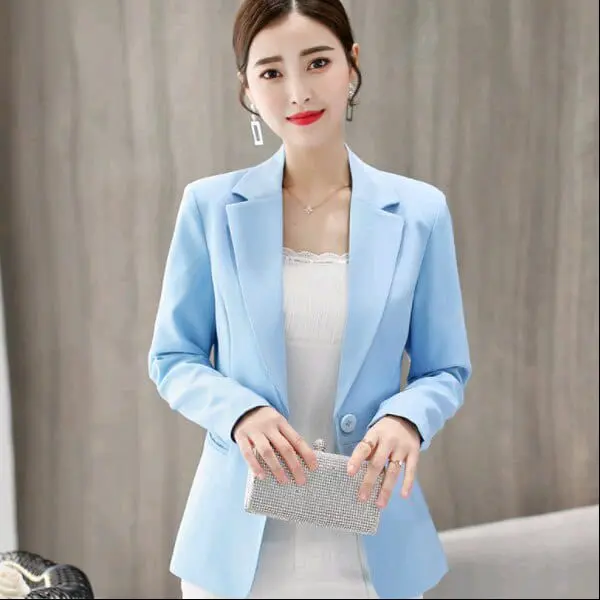 JAS WANITA/JAS KERJA/JAS FORMAL BIRU MUDA Blazer Casual