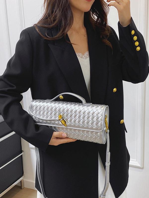 Women's Fashionable Plaid Embossed Handbag, Casual Versatile Shoulder Bag for Daily Used, Trendy All-match Commuter Bag 1