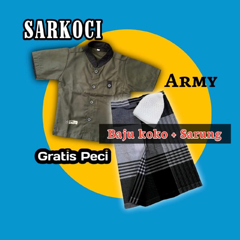 Sarkoci, Baju koko Bayi, untuk usia 0-6, 6-12 bulan, 1 -2 tahun, Bahan Kain Toyobo Import, Sarung Asli Wadimor 4