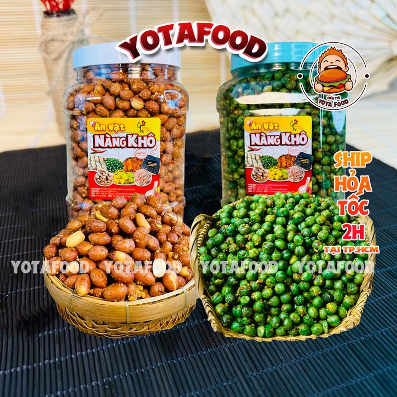 Combo 2Kg Đậu Phộng Mix 2 Vị [ 1Kg Đậu Phộng Tỏi Ớt + 1Kg Đậu Hà Lan Tỏi Ớt ] Thơm Giòn | Yotafood