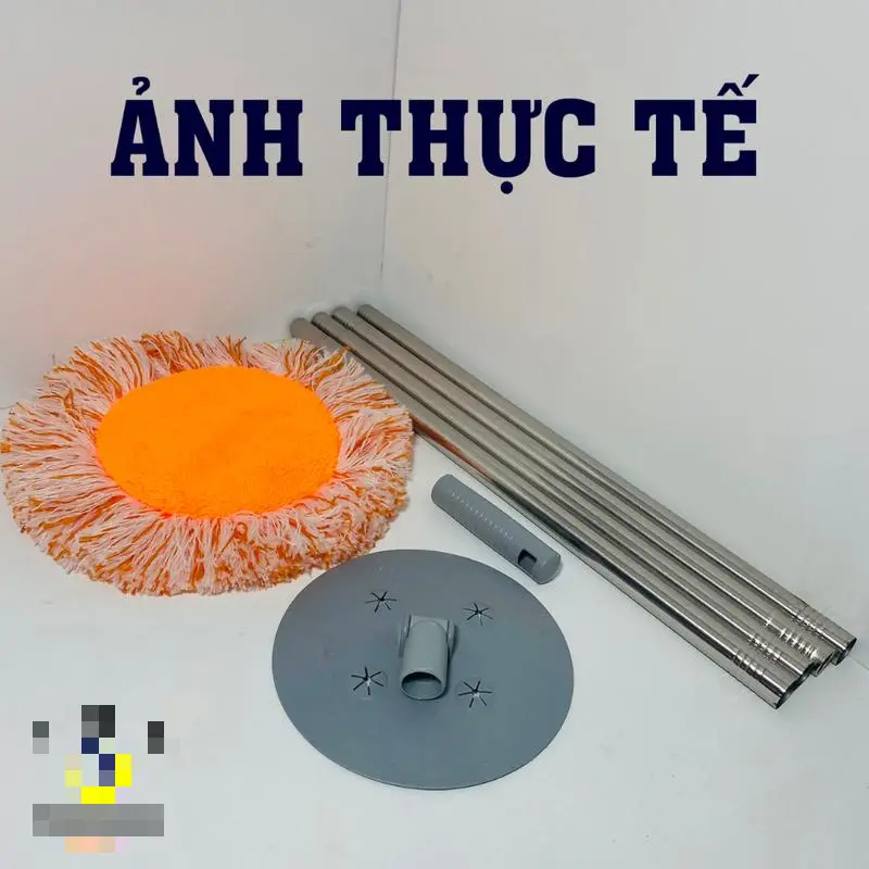 Chổi Quét Trần Nhà, Cây Lau Nhà Đa Năng Tiện Dụng Hình Tròn Hoa Hướng Dương Dài 180cm Inox 302 Đồng bông cứng cáp 2