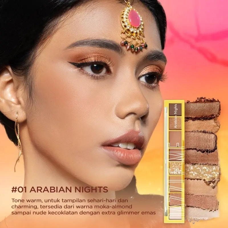 [NEW] DAZZLE ME The World Traveler Eyeshadow Palette | BPOM 8 warna Natural Matte Satin Glitter High Pigment Long Lasting Smooth 7