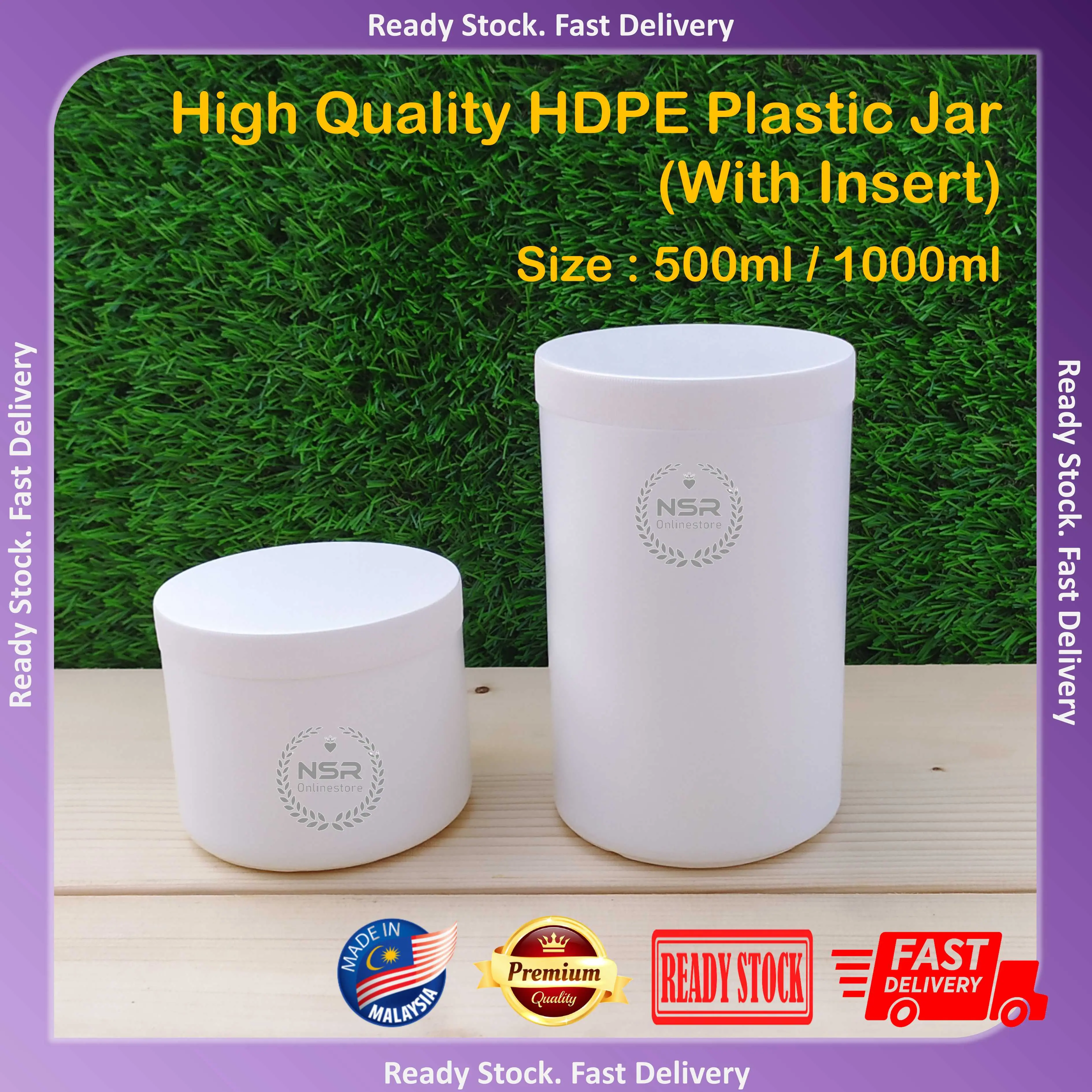 High Quality HDPE Container Jar Can Dry Food Storage 500ml / 1000ml
