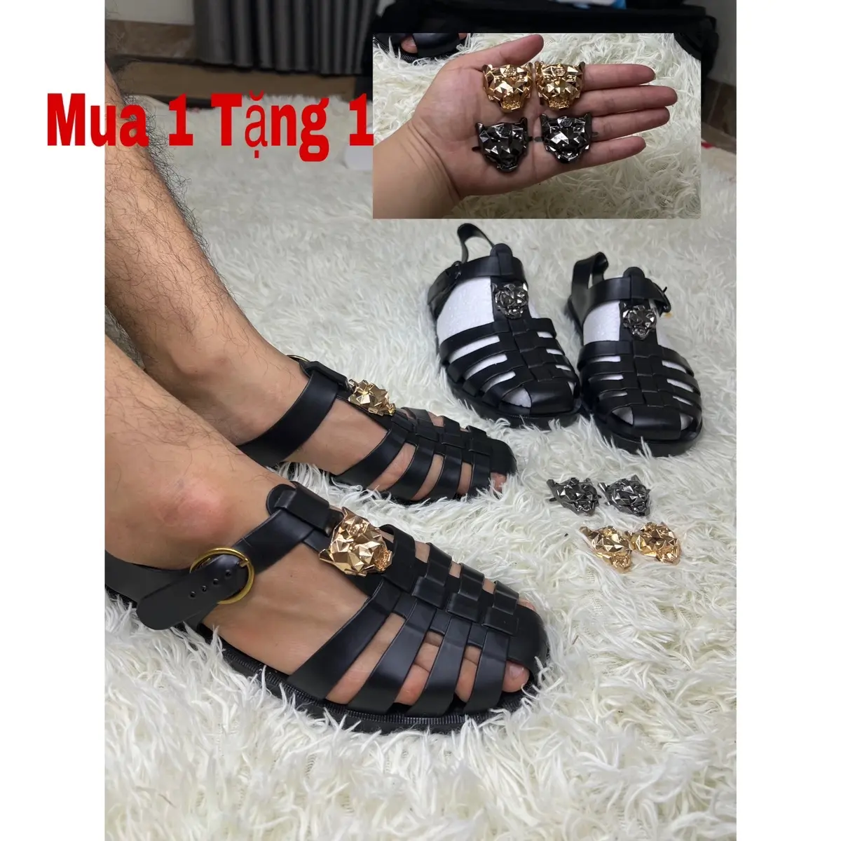 [Mua 1 Tặng 1] Dép Rọ Cách mạng Cực Cháy đủ siez 36-44 cao su đúc nguyên khối chi ân khách hàng + mac depduc namnu